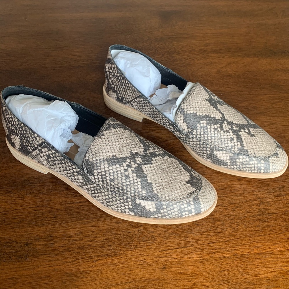 Snake print loafers
